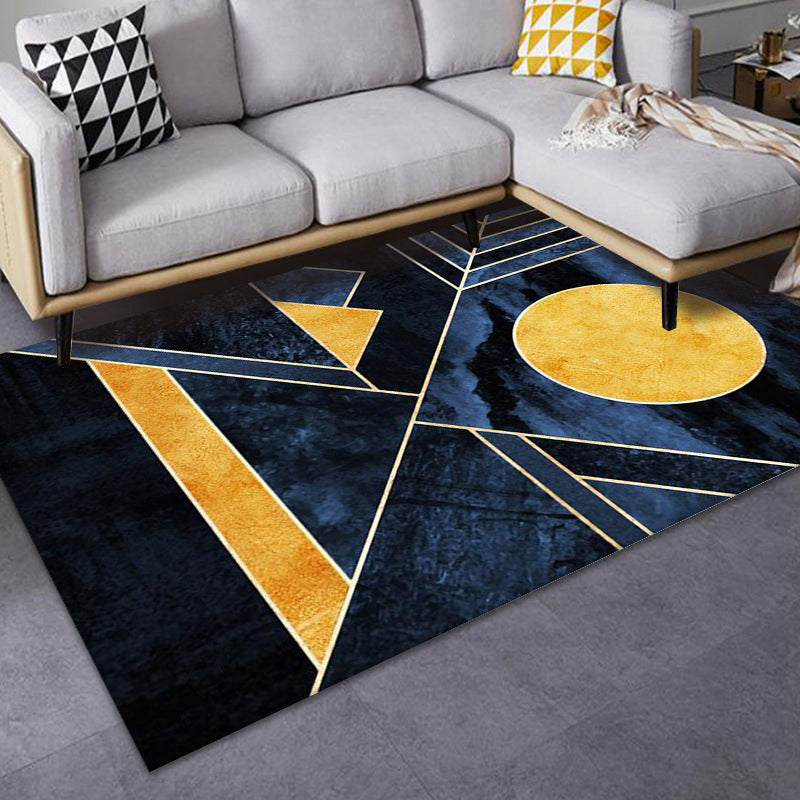 Luxe Mid-Century Rug Multi Colored Abstract Pattern Carpet Machine Washable Non-Slip Backing Stain Resistant Rug for Home Decor - Navy - Clearhalo - 'Area Rug' - 'Rug' - 2140543