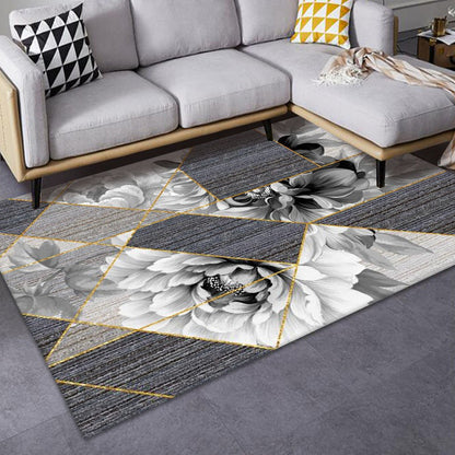 Luxe Mid-Century Rug Multi Colored Abstract Pattern Carpet Machine Washable Non-Slip Backing Stain Resistant Rug for Home Decor - Dark Gray - Clearhalo - 'Area Rug' - 'Rug' - 2140546