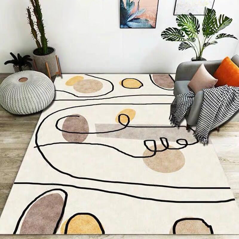 Luxe Mid-Century Rug Multi Colored Abstract Pattern Carpet Machine Washable Non-Slip Backing Stain Resistant Rug for Home Decor - Light Apricot - Clearhalo - 'Area Rug' - 'Rug' - 2140558