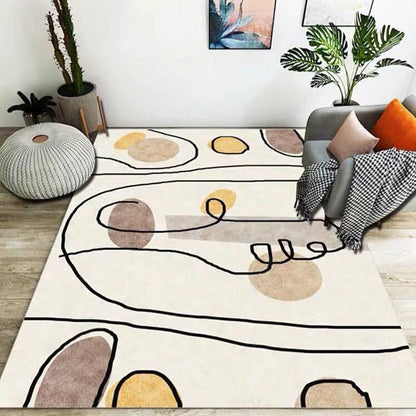 Luxe Mid-Century Rug Multi Colored Abstract Pattern Carpet Machine Washable Non-Slip Backing Stain Resistant Rug for Home Decor - Light Apricot - Clearhalo - 'Area Rug' - 'Rug' - 2140558