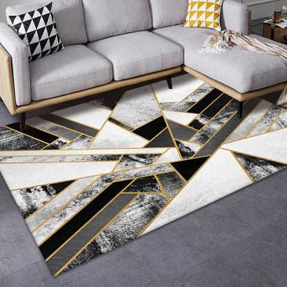 Luxe Mid-Century Rug Multi Colored Abstract Pattern Carpet Machine Washable Non-Slip Backing Stain Resistant Rug for Home Decor - White-Black - Clearhalo - 'Area Rug' - 'Rug' - 2140560