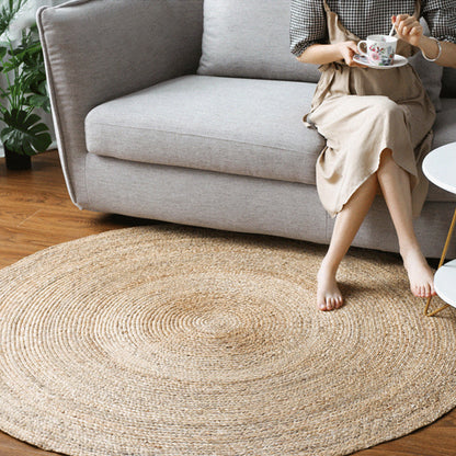 Multi-Colored Living Room Rug Rustic Plain Rug Natural Jute Pet Friendly Washable Anti-Slip Backing Rug - Clearhalo - 'Area Rug' - 'Rug' - 2140692