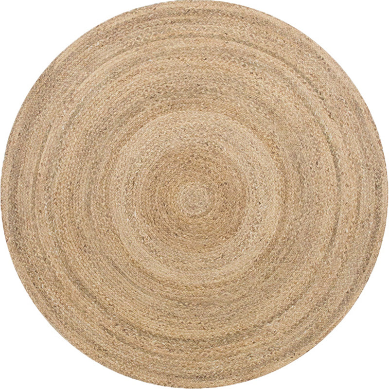 Multi-Colored Living Room Rug Rustic Plain Rug Natural Jute Pet Friendly Washable Anti-Slip Backing Rug - Wood - Clearhalo - 'Area Rug' - 'Rug' - 2140694