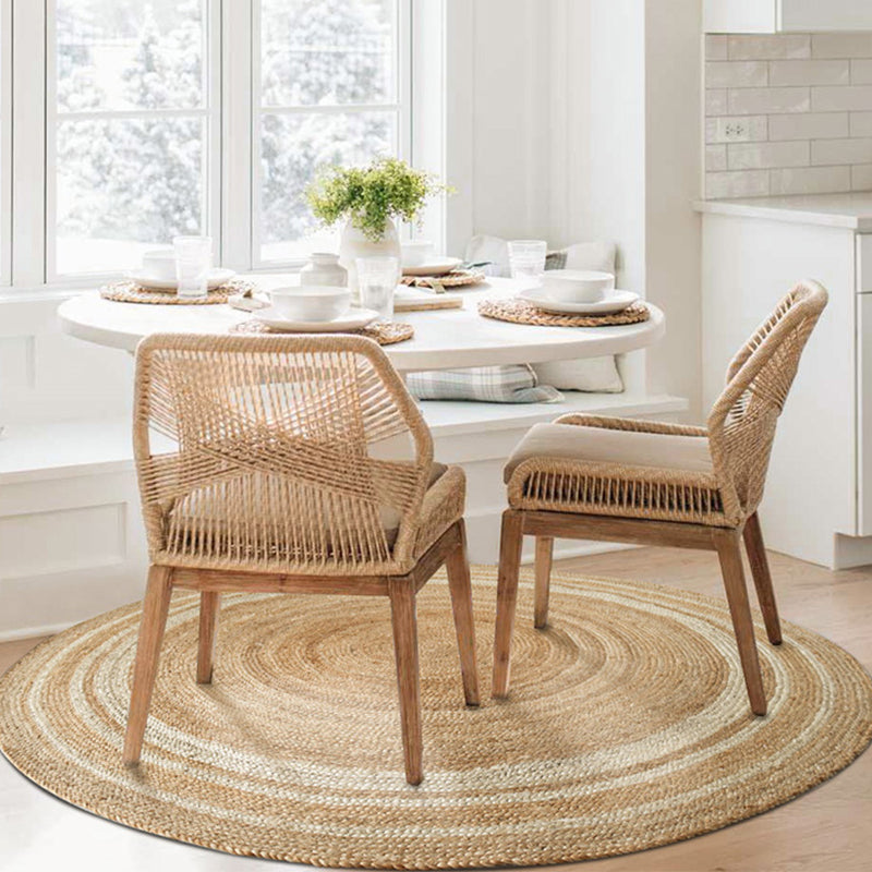 Rustic Dining Room Rug Multicolor Plain Carpet Jute Rope Hand-Braided Indoor Rug Clearhalo 'Area Rug' 'Rug' 2140708