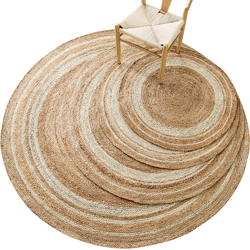 Rustic Dining Room Rug Multicolor Plain Carpet Jute Rope Hand-Braided Indoor Rug Clearhalo 'Area Rug' 'Rug' 2140712