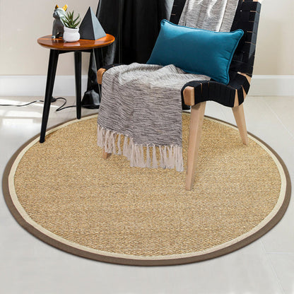 Cabin Plain Rug Multi-Colored Natural Sisal Carpet Anti-Slip Backing Machine Washable Pet Friendly Rug for Living Room