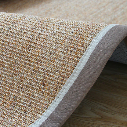 Lodge Style Plain Rug Brown Sisal Woven Carpet Anti-Slip Eco-Friendly Trimmed Rug for Home - Clearhalo - 'Area Rug' - 'Rug' - 2140730