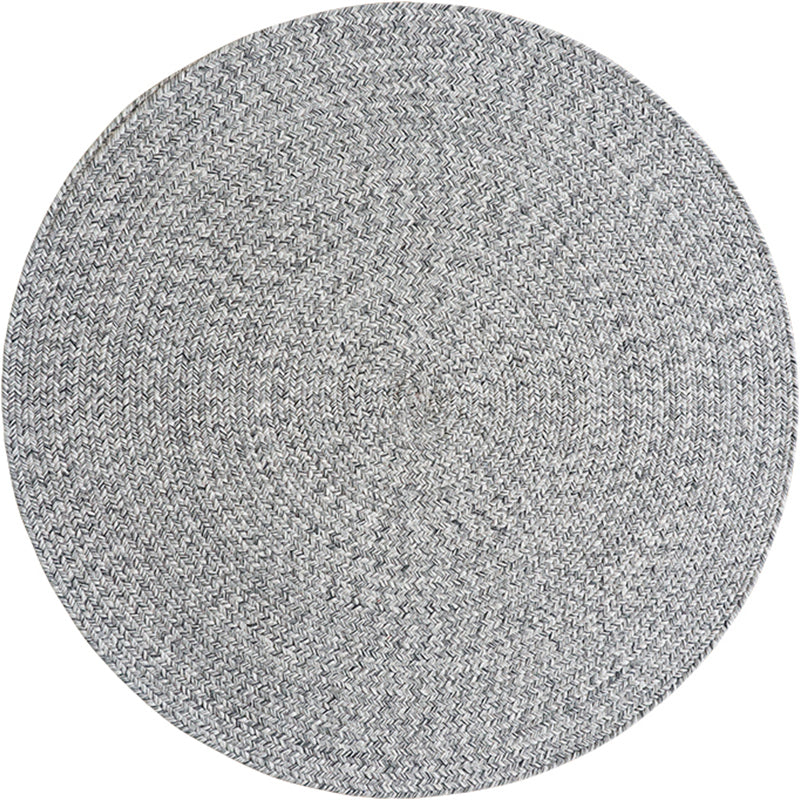 Cottage Room Rug Grey Plain Woven Carpet Jute Machine Washable Pet Friendly Anti-Slip Rug for Living Room