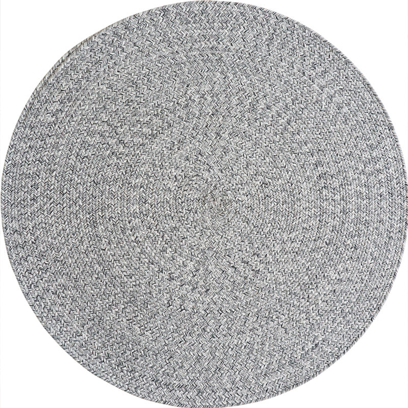 Cottage Room Rug Grey Plain Woven Carpet Jute Machine Washable Pet Friendly Anti-Slip Rug for Living Room