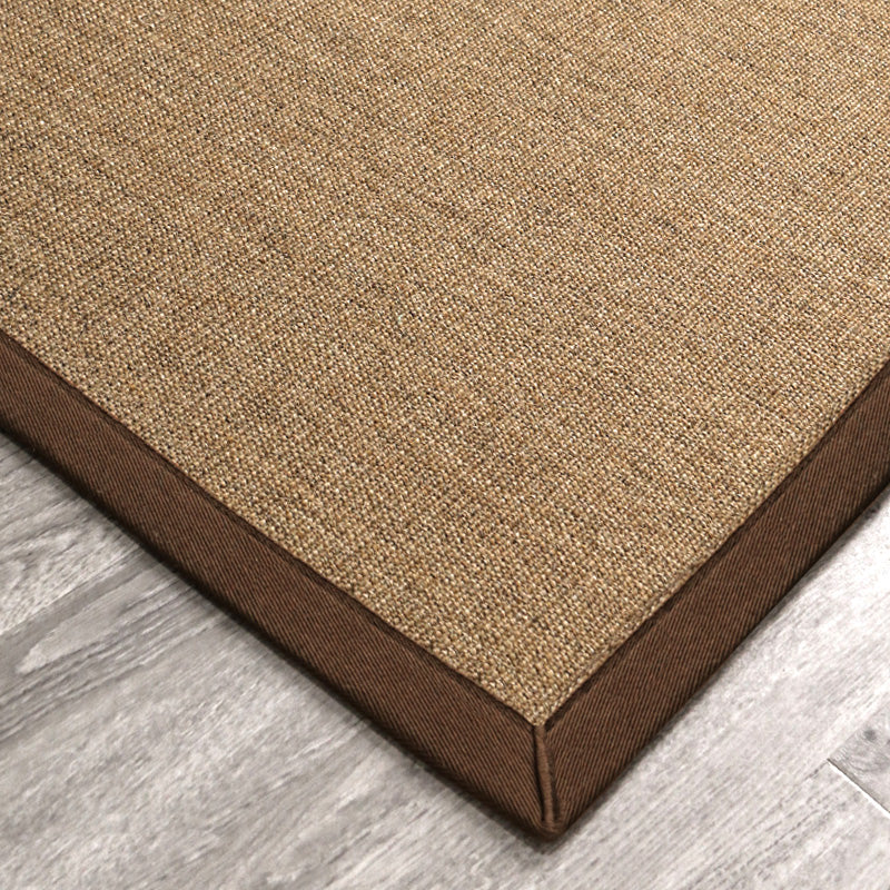 Multicolor Plain Mat Rug Sisal Woven Lodge Rug Non-Slip Backing Stain Resistant Machine Washable Area Carpet for Room - Brown - Clearhalo - 'Area Rug' - 'Rug' - 2140798