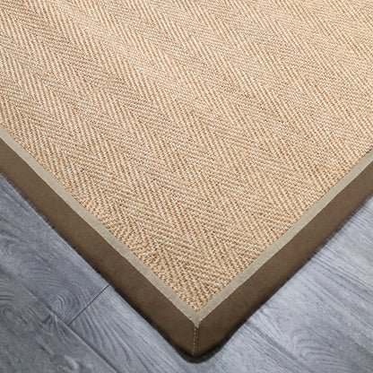 Multicolor Plain Mat Rug Sisal Woven Lodge Rug Non-Slip Backing Stain Resistant Machine Washable Area Carpet for Room - Tan - Clearhalo - 'Area Rug' - 'Rug' - 2140799