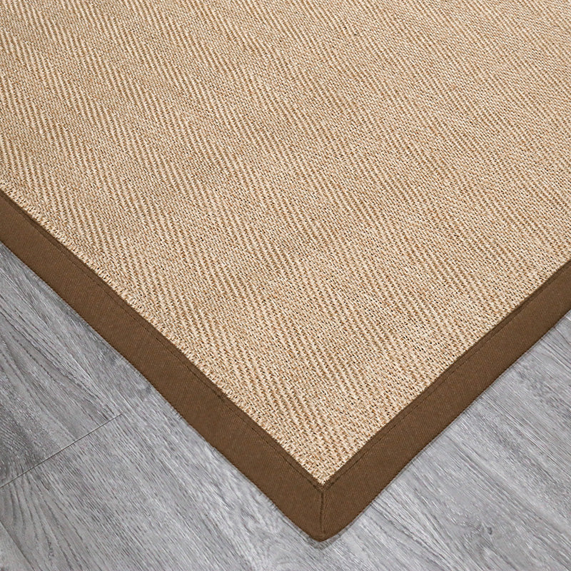 Multicolor Plain Mat Rug Sisal Woven Lodge Rug Non-Slip Backing Stain Resistant Machine Washable Area Carpet for Room - Dark Khaki - Clearhalo - 'Area Rug' - 'Rug' - 2140805