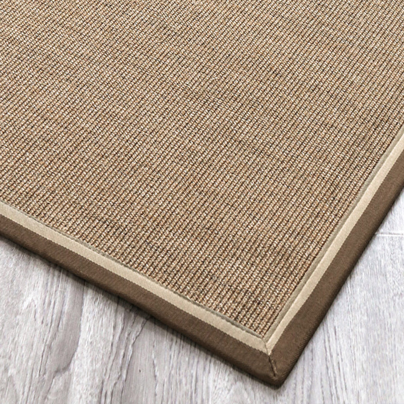 Multicolor Plain Mat Rug Sisal Woven Lodge Rug Non-Slip Backing Stain Resistant Machine Washable Area Carpet for Room - Brown-Khaki - Clearhalo - 'Area Rug' - 'Rug' - 2140808