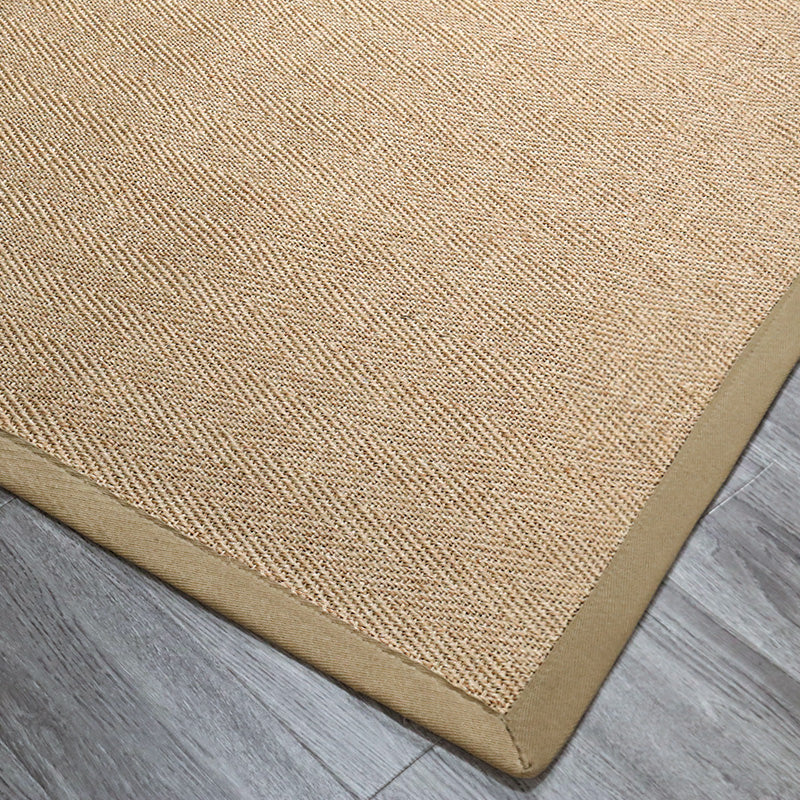 Multicolor Plain Mat Rug Sisal Woven Lodge Rug Non-Slip Backing Stain Resistant Machine Washable Area Carpet for Room - Khaki - Clearhalo - 'Area Rug' - 'Rug' - 2140809