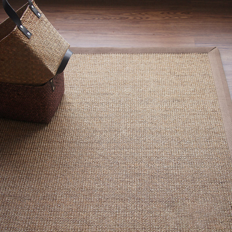 Brown Living Room Rug Countryside Plain Rug Sisal Anti-Slip Pet Friendly Washable Area Rug - Brown - Clearhalo - 'Area Rug' - 'Rug' - 2140811