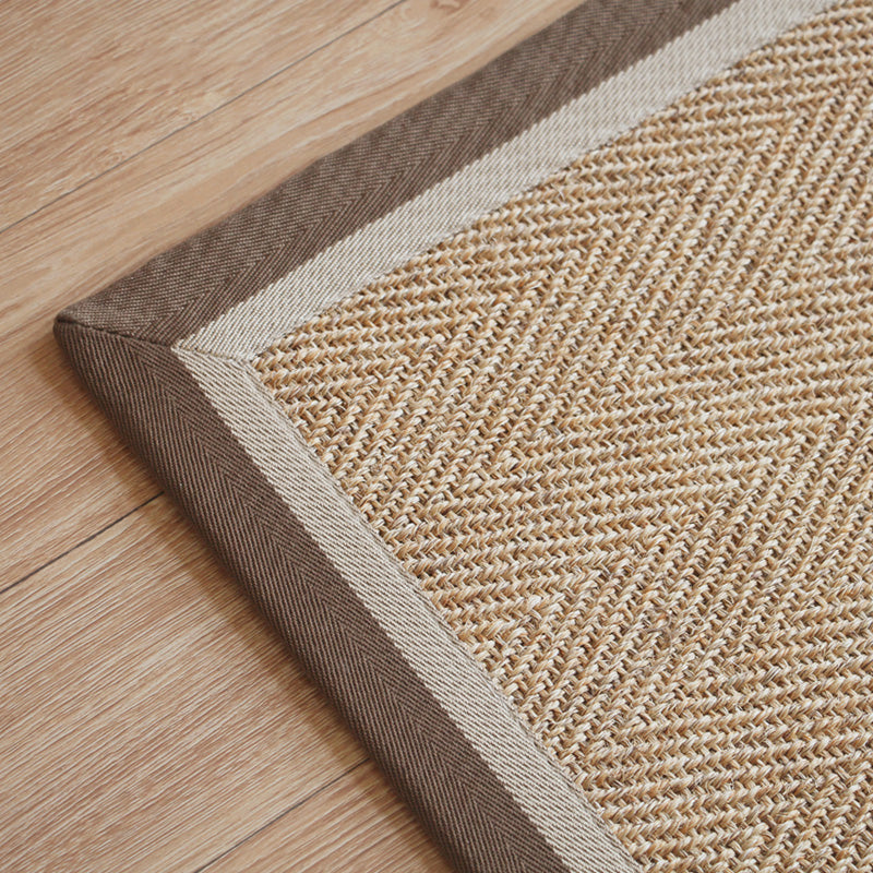 Multi Color Rustic Indoor Rug Sisal Woven Striped Pattern Carpet Machine Washable Stain Resistant Non-Slip Rug for Room - Brown - Clearhalo - 'Area Rug' - 'Rug' - 2140830