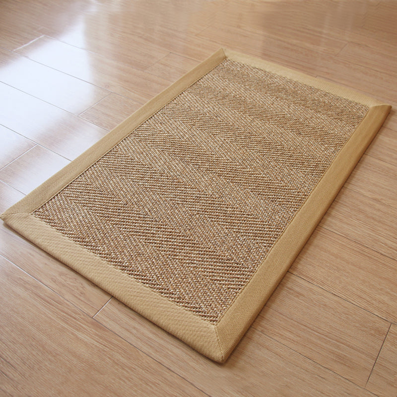 Lodge Tearoom Rug Brown Plain Area Carpet Sisal Fiber Non-Slip Stain Resistant Machine Washable Rug - Beige - Clearhalo - 'Area Rug' - 'Rug' - 2140833