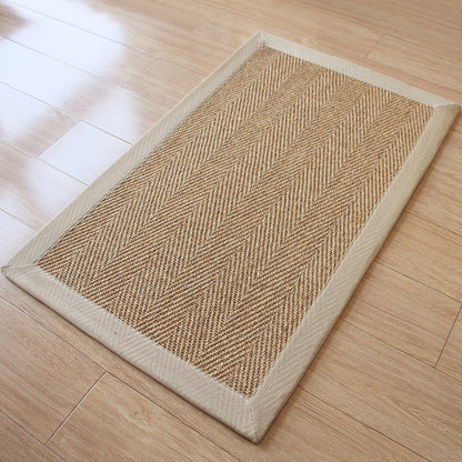 Lodge Tearoom Rug Brown Plain Area Carpet Sisal Fiber Non-Slip Stain Resistant Machine Washable Rug - Beige - Clearhalo - 'Area Rug' - 'Rug' - 2140834