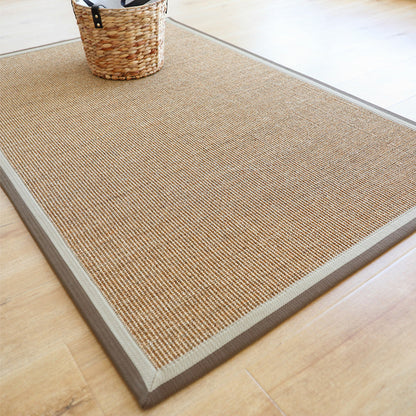 Natural Plain Rug Multicolor Farmhouse Rug Sisal Pet Friendly Machine Washable Anti-Slip Backing Carpet for Home - Beige-Coffee - Clearhalo - 'Area Rug' - 'Rug' - 2140852