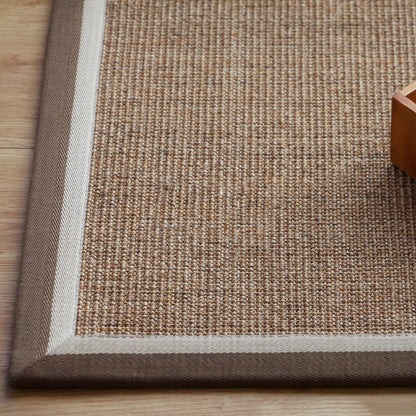Primitive Rustic Rug Multi Color Plain Carpet Washable Anti-Slip Stain Resistant Rug for Tearoom - Beige-Coffee - Clearhalo - 'Area Rug' - 'Rug' - 2140864