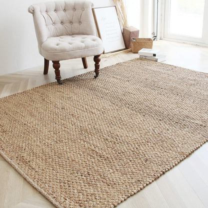 Textured Brown Plain Rug Jute Rope and Reed Lodge Carpet Anti-Slip Washable Pet Friendly Rug for Home Clearhalo 'Area Rug' 'Rug' 2140868