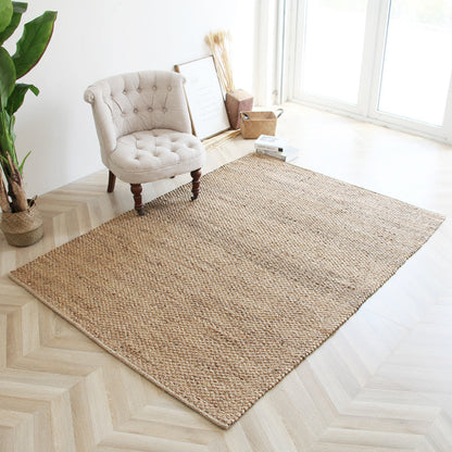 Textured Brown Plain Rug Jute Rope and Reed Lodge Carpet Anti-Slip Washable Pet Friendly Rug for Home Clearhalo 'Area Rug' 'Rug' 2140870