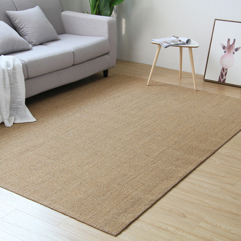 Light Brown Living Room Rug Country Hand-Stitched Plain Rug Sisal Stain Resistant Non-Slip Backing Machine Washable Rug - Clearhalo - 'Area Rug' - 'Rug' - 2140874