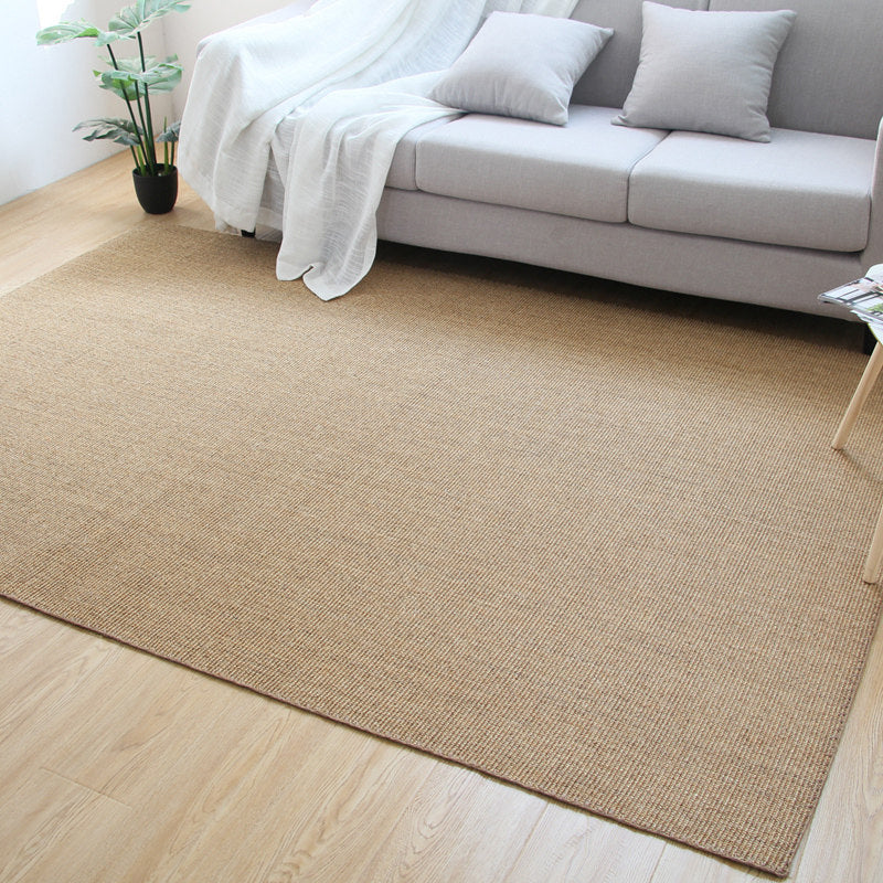 Light Brown Living Room Rug Country Hand-Stitched Plain Rug Sisal Stain Resistant Non-Slip Backing Machine Washable Rug - Clearhalo - 'Area Rug' - 'Rug' - 2140876