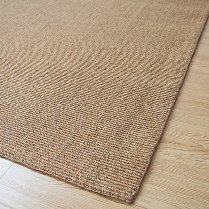 Light Brown Living Room Rug Country Hand-Stitched Plain Rug Sisal Stain Resistant Non-Slip Backing Machine Washable Rug - Clearhalo - 'Area Rug' - 'Rug' - 2140877