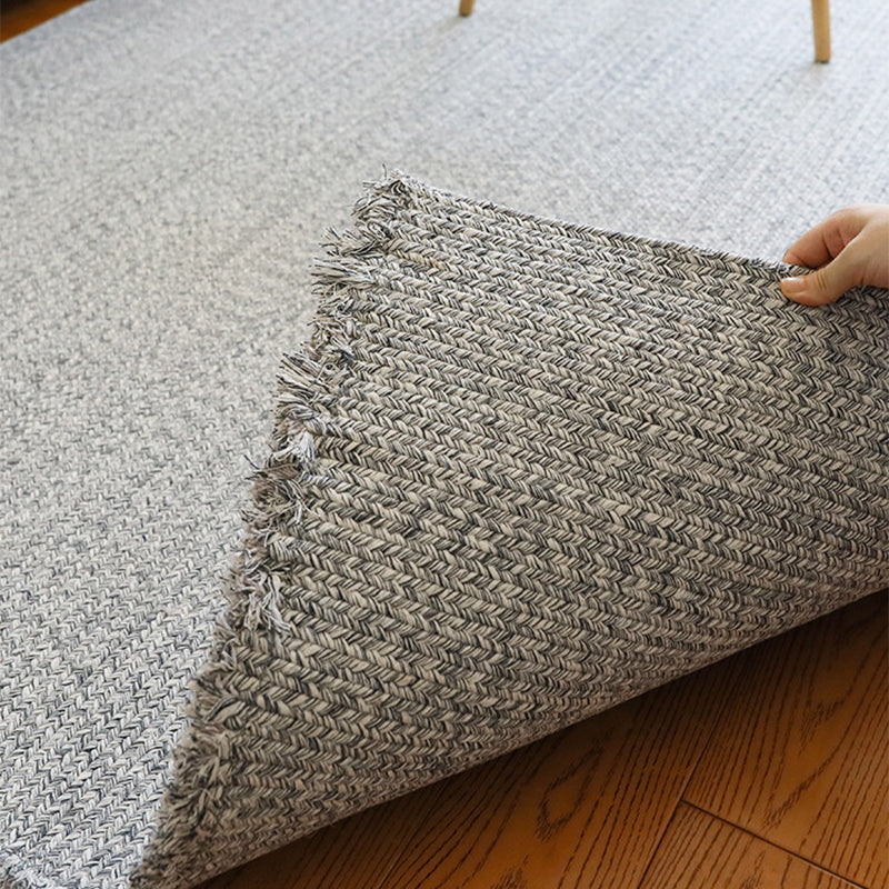 Grey Chevron Rug Cotton Country Style Rug Pet-Friendly Handmade Rug for Living Room - view 4