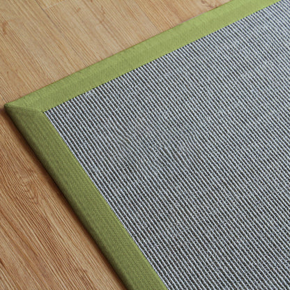 Cottage Guest Room Rug Multicolor Plain Rug Sisal Pet Friendly Non-Slip Backing Stain Resistant Carpet with Wrapped Trim