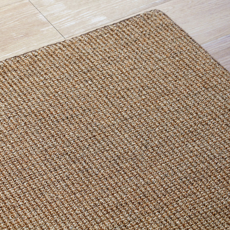 Minimalist Brown Plain Rug Sisal Rustic Carpet Washable Stain Resistant Non-Slip Rug for Tatami - Clearhalo - 'Area Rug' - 'Rug' - 2140907