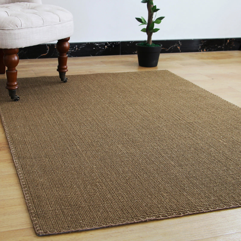 Coffee Plain Woven Rug Sisal Farmhouse Rug Pet Friendly Anti-Slip Stain Resistant Rug for Living Room - Coffee - Clearhalo - 'Area Rug' - 'Rug' - 2140914