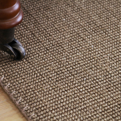 Coffee Plain Woven Rug Sisal Farmhouse Rug Pet Friendly Anti-Slip Stain Resistant Rug for Living Room - Clearhalo - 'Area Rug' - 'Rug' - 2140916
