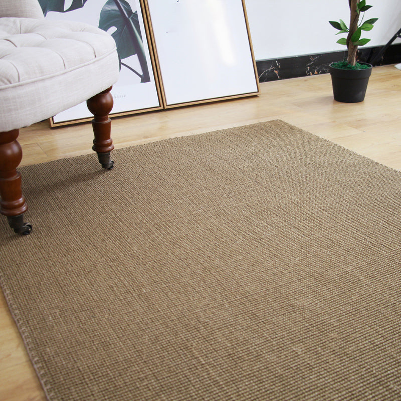Coffee Plain Woven Rug Sisal Farmhouse Rug Pet Friendly Anti-Slip Stain Resistant Rug for Living Room - Clearhalo - 'Area Rug' - 'Rug' - 2140917