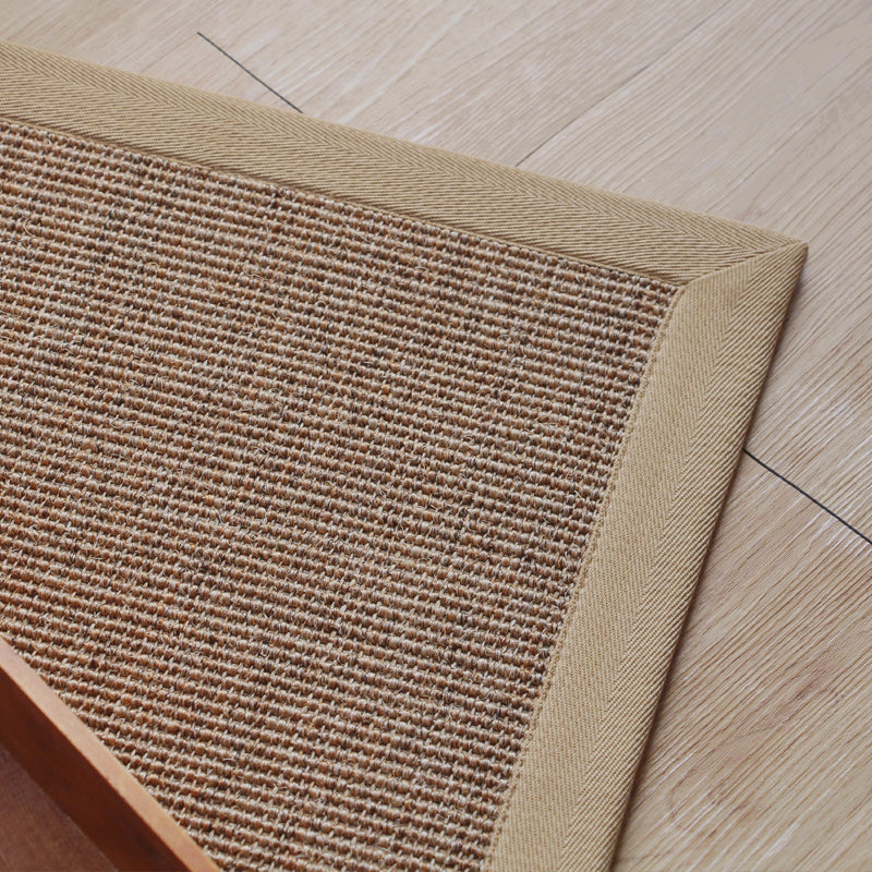 Beige Rustic Rug Sisal Solid Color Rug Washable Non-Slip Pet Friendly Rug for Bedroom - Clearhalo - 'Area Rug' - 'Rug' - 2140922