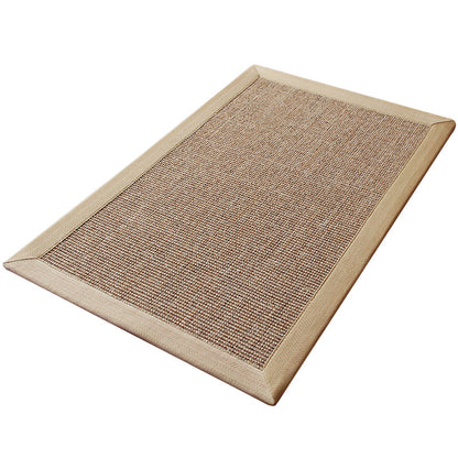 Beige Rustic Rug Sisal Solid Color Rug Washable Non-Slip Pet Friendly Rug for Bedroom - Clearhalo - 'Area Rug' - 'Rug' - 2140924