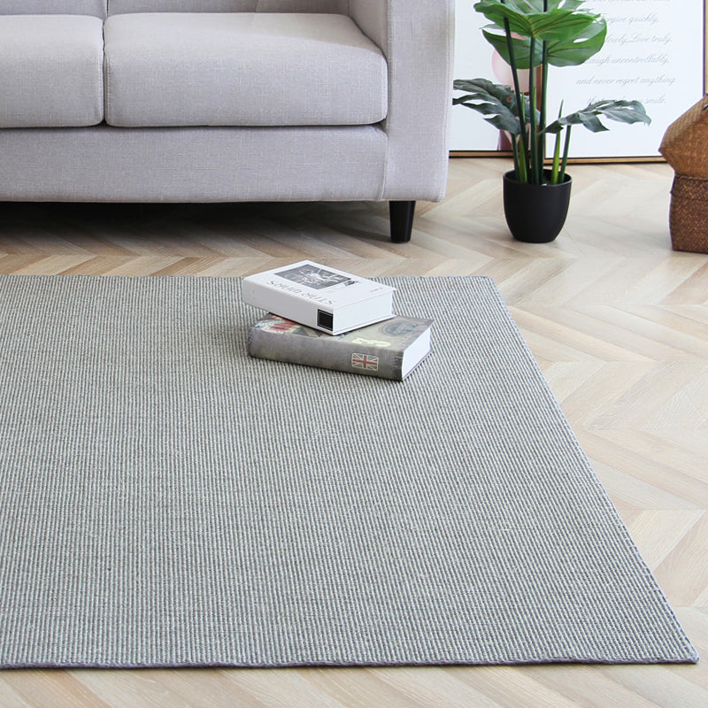Minimalism Plain Rug Grey Lodge Style Carpet Sisal Anti-Slip Backing Pet Friendly Washable Rug for Home Decor - Grey - Clearhalo - 'Area Rug' - 'Rug' - 2140930