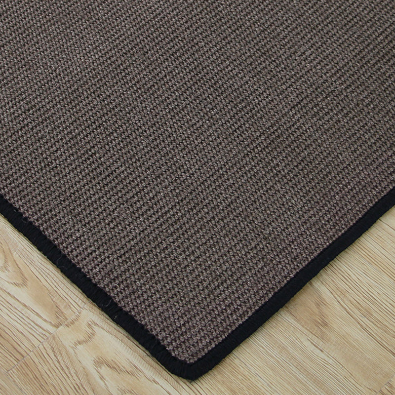 Minimal Solid Color Area Rug Multicolor Lodge Rug Sisal Anti-Slip Machine Washable Pet Friendly Rug for Home - Black - Clearhalo - 'Area Rug' - 'Rug' - 2140949