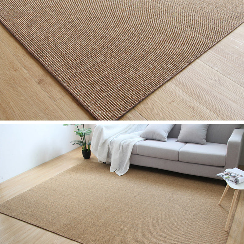 Rustic Plain Rug Brown Sisal Weaving Rug Stain Resistant Pet Friendly Anti-Slip Backing Carpet for Guest Room Clearhalo 'Area Rug' 'Rug' 2140955