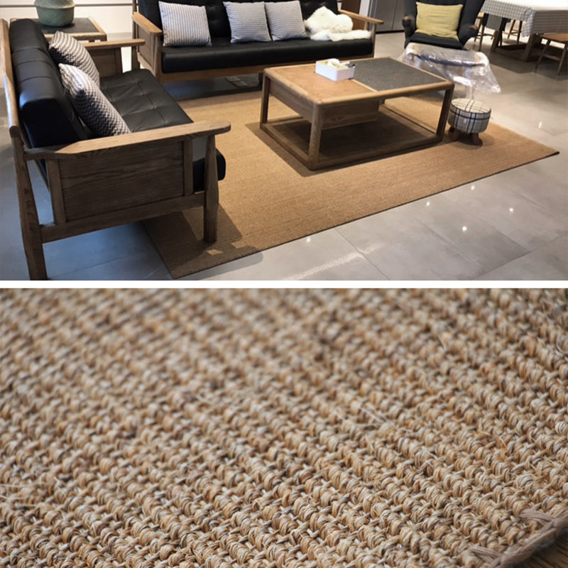 Rustic Plain Rug Brown Sisal Weaving Rug Stain Resistant Pet Friendly Anti-Slip Backing Carpet for Guest Room Clearhalo 'Area Rug' 'Rug' 2140956