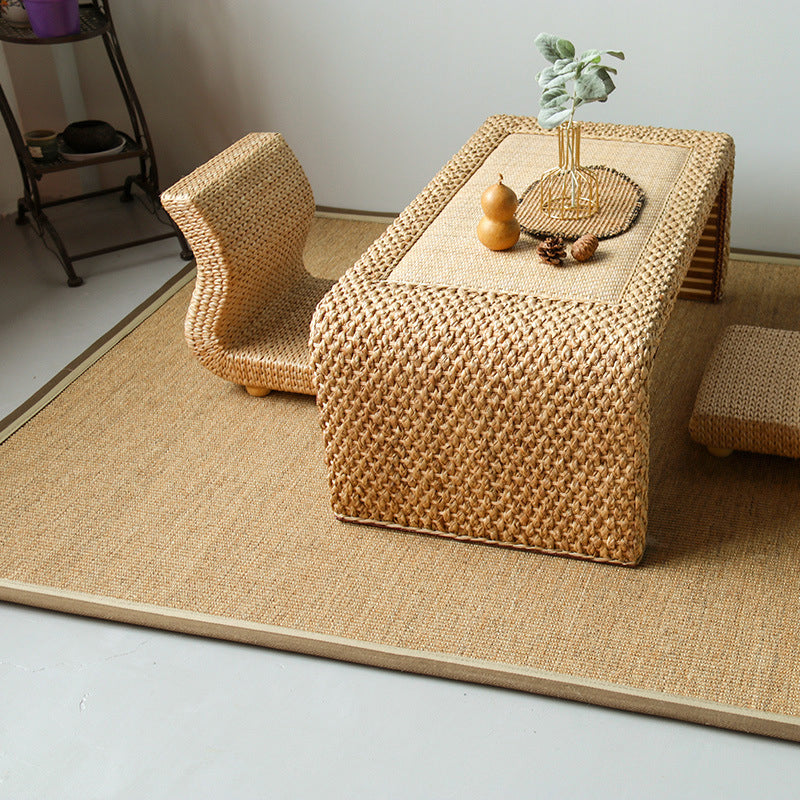 Japanese Style Rustic Rug Multi Colored Plain Carpet Washable Stain Resistant Non-Slip Backing Rug for Bedroom - view 2