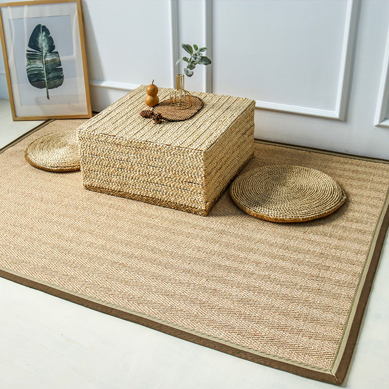 Japanese Style Rustic Rug Multi Colored Plain Carpet Washable Stain Resistant Non-Slip Backing Rug for Bedroom - view 3