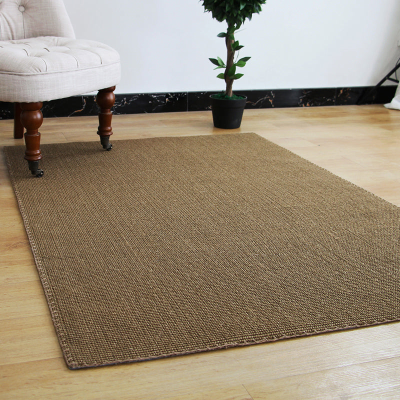 Coffee Country Rug Sisal Handmade Plain Rug Stain Resistant Non-Slip Backing Machine Washable Rug for Living Room - Clearhalo - 'Area Rug' - 'Rug' - 2140991