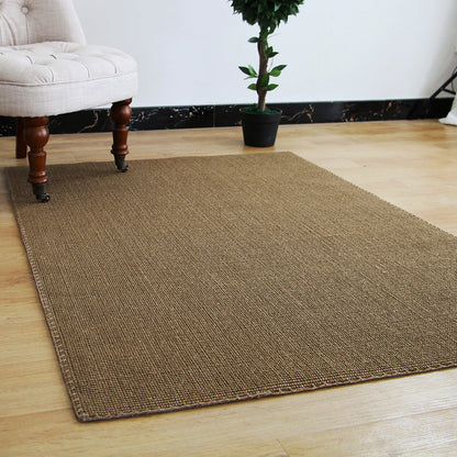 Coffee Country Rug Sisal Handmade Plain Rug Stain Resistant Non-Slip Backing Machine Washable Rug for Living Room - Clearhalo - 'Area Rug' - 'Rug' - 2140991