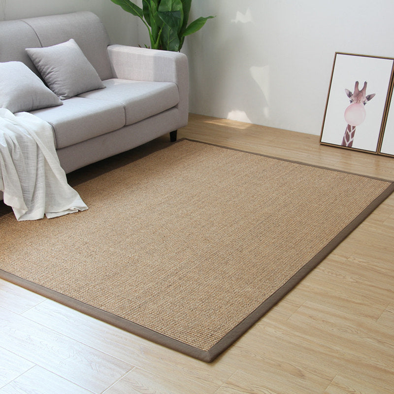 Premium Plain Rug Light Brown Cabin Style Carpet Sisal Anti-Slip Pet Friendly Machine Washable Rug for Home - Clearhalo - 'Area Rug' - 'Rug' - 2141002