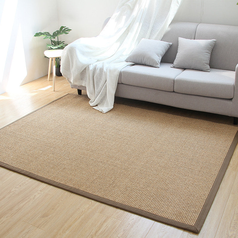 Premium Plain Rug Light Brown Cabin Style Carpet Sisal Anti-Slip Pet Friendly Machine Washable Rug for Home - Clearhalo - 'Area Rug' - 'Rug' - 2141004