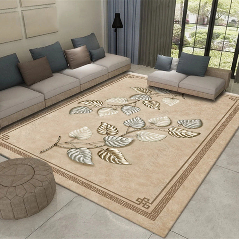 Multi Color Asia Indoor Rug Synthetics 3D Patterned Carpet Washable Stain Resistant Anti-Slip Backing Rug for Great Room - Light Coffee - Clearhalo - 'Area Rug' - 'Rug' - 2170385