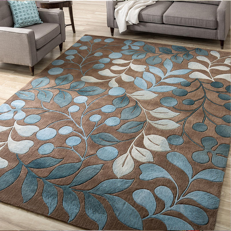 Living Room Rug Multi Colored Botanical Carpet Polyester - Clearhalo - 'Area Rug' - 'Rug' - 2170402
