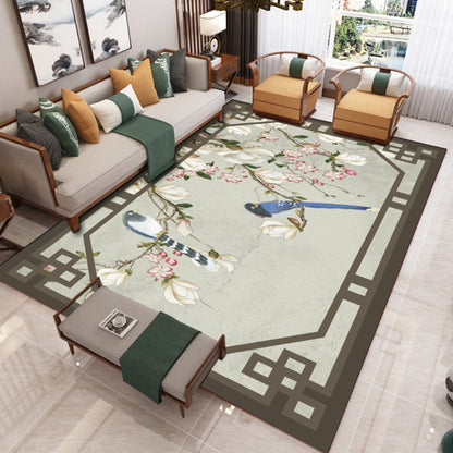 Traditional Chinoiserie Rug Multicolor Landscape Print Rug Pet Friendly Washable Non-Slip Carpet for Home Light Green Clearhalo 'Area Rug' 'Rug' 2170435